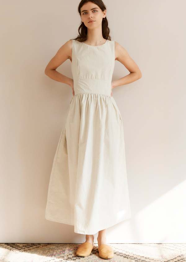 Caramel Panelled Cotton Dress