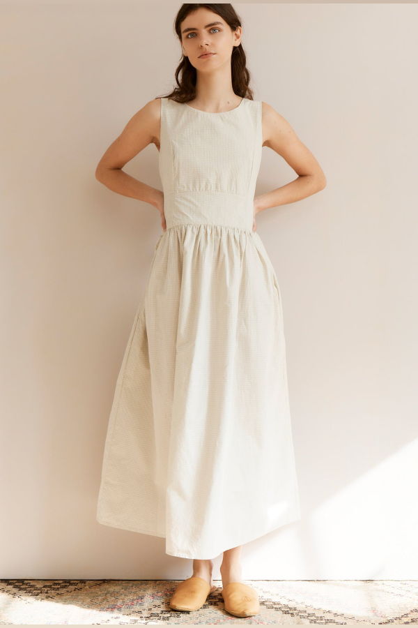 Caramel Panelled Cotton Dress