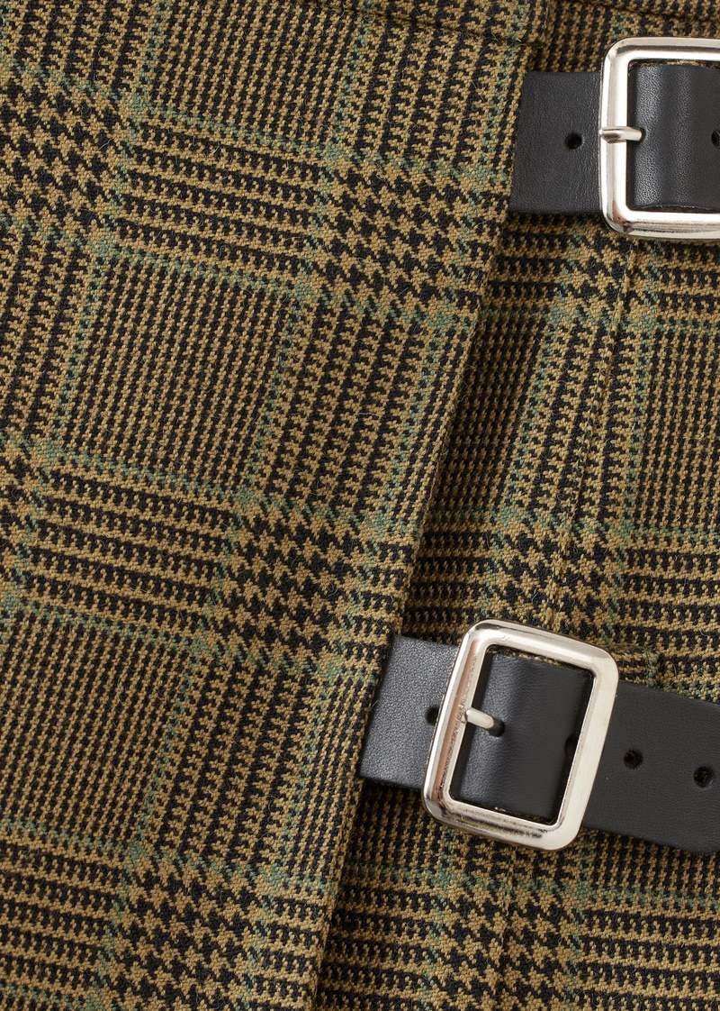 Kids Caramel Kilt - Grey/Green Tartan