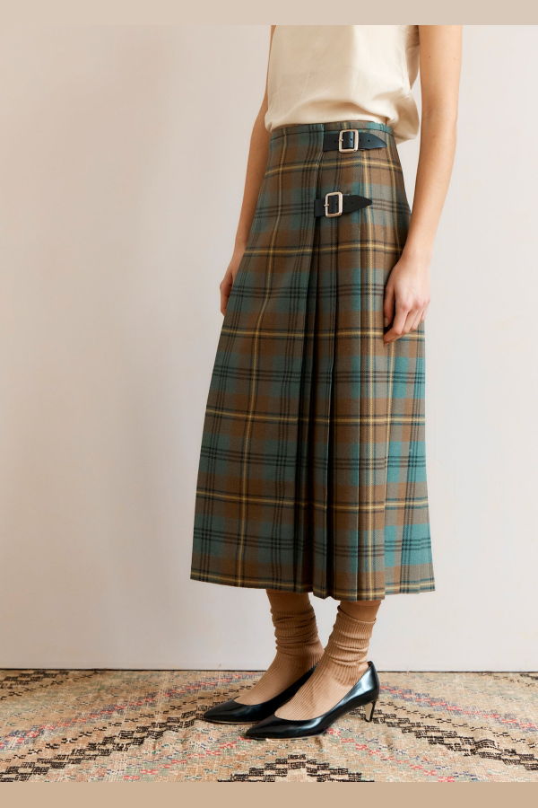 Caramel Kilt - Yellow/Black Check