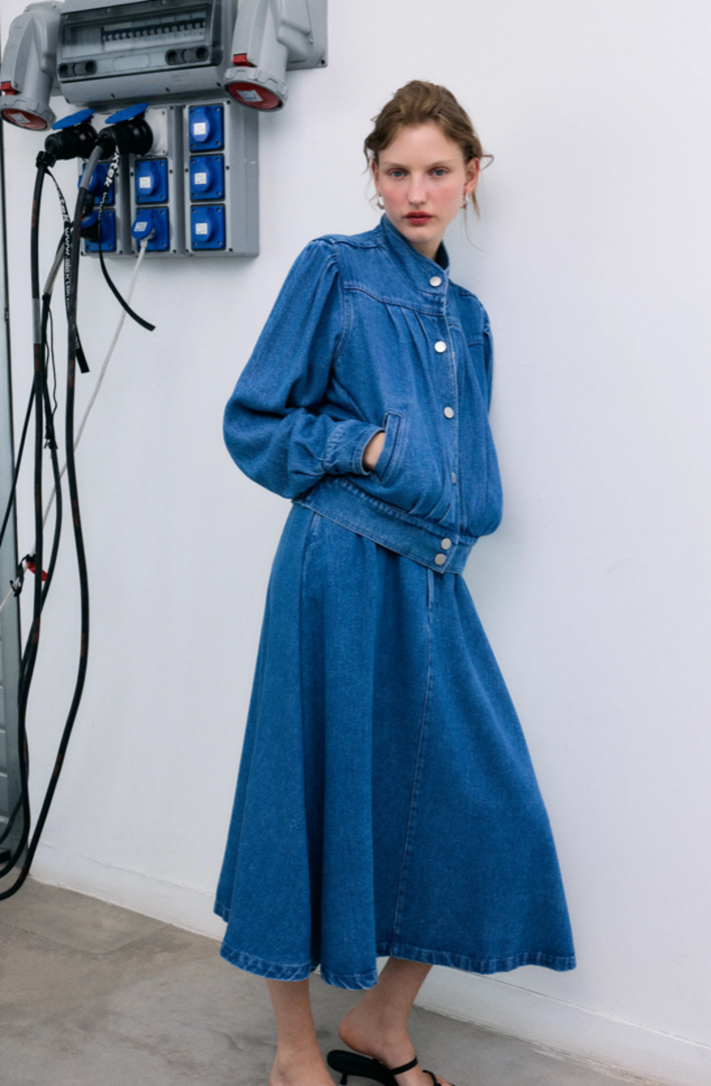 The New Society Tencel Jacket Mid Denim