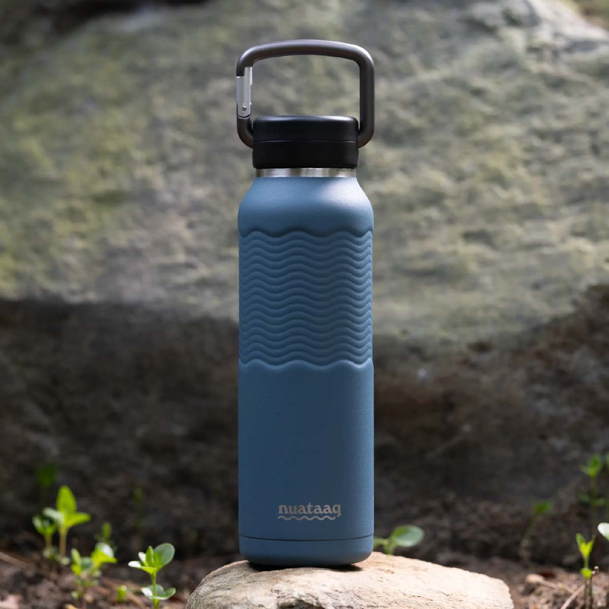 Nuataaq Carabiner Water Bottle with Clip Cap, 34oz / 1L - Lake Blue - Image 2 of 8