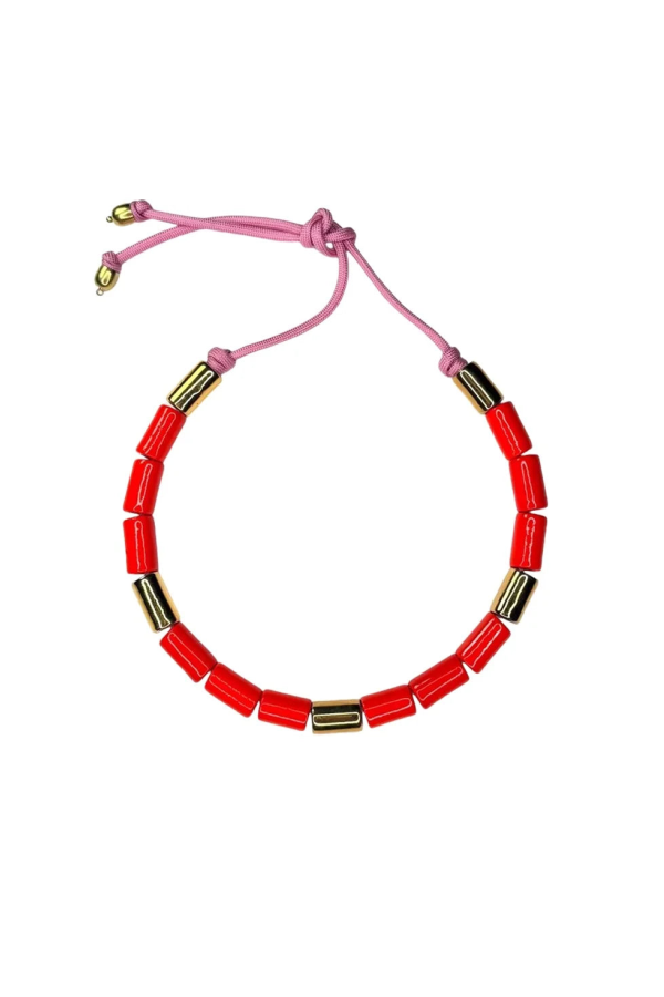 Her New Tribe Lobster & Karat Candy Bead Four Necklace