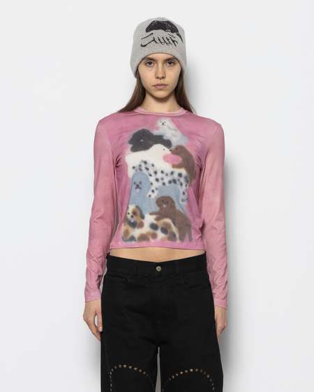 Carne Bollente Souvenirs From Paris Cropped Long Sleeve Tee