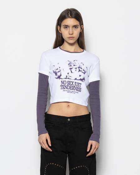 Carne Bollente Souvenirs From Paris Cropped Long Sleeve Tee