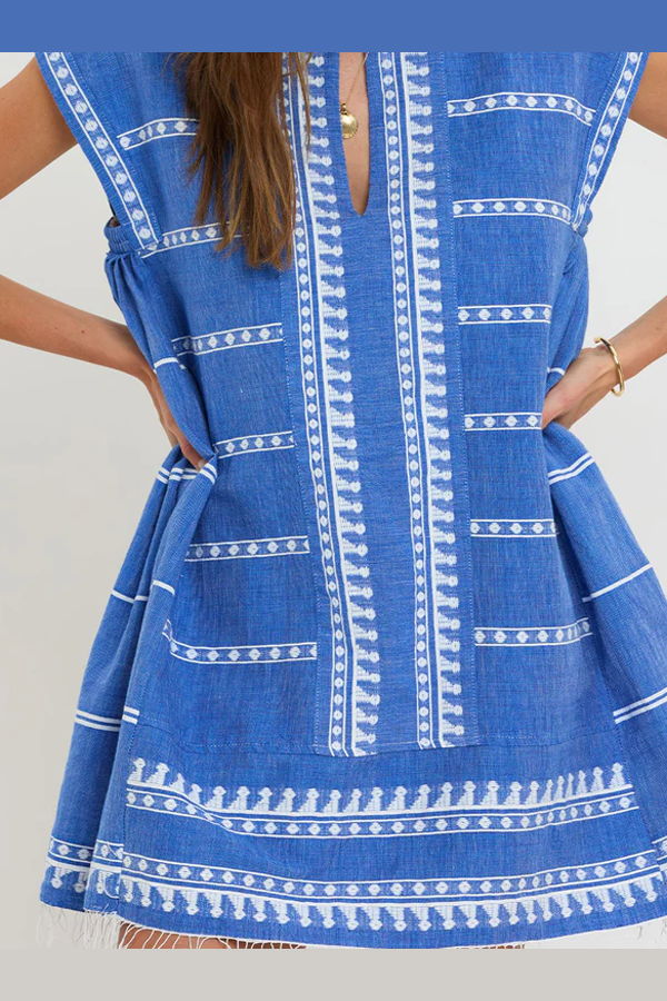 Lemlem Elina Caftan Dress - Tebibi Blue