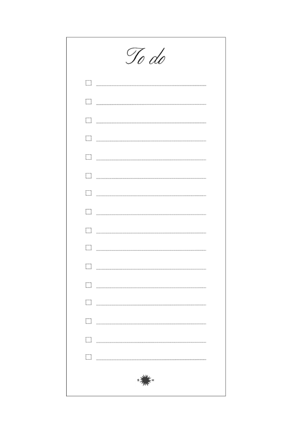 Sønderhaus Classic To-Do List