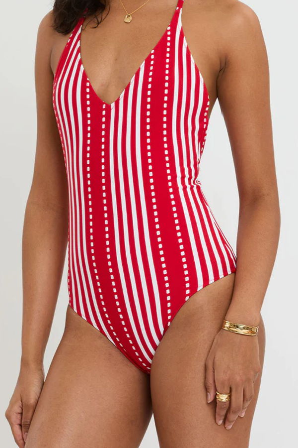 Lemlem Retiro One Piece Swimsuit - Eshe Red
