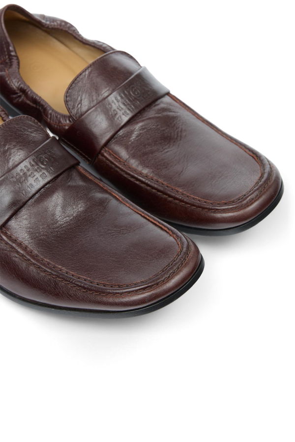 MM6 Maison Margiela Coffee Bean Calf Leather Moccasin Loafers - Coffee Bean
