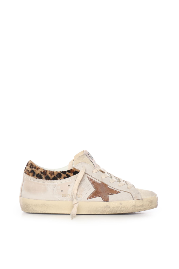 Golden Goose Super-Star Leather Sneakers - White/Beige/Brown