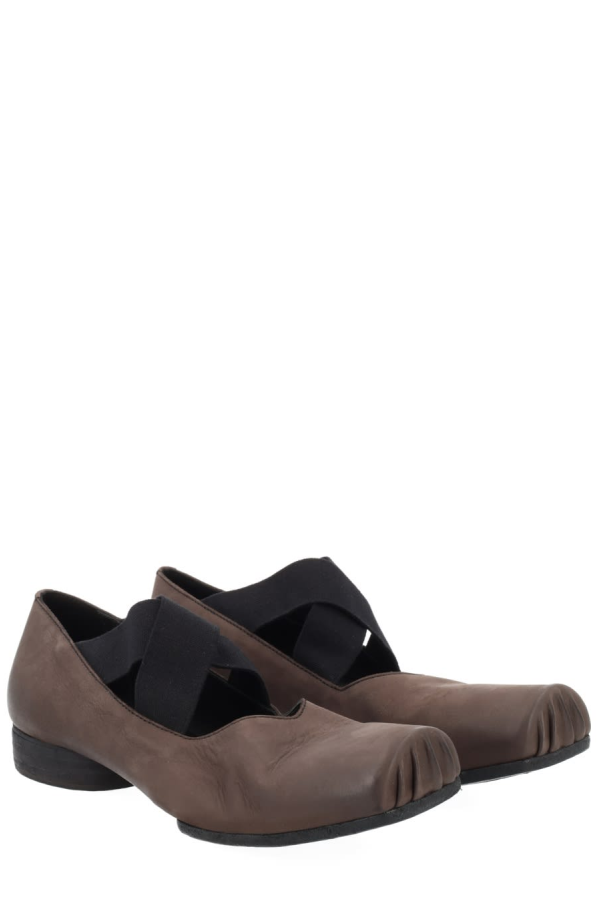 Uma Wang Leather Ballerina Flat Shoes - Brown