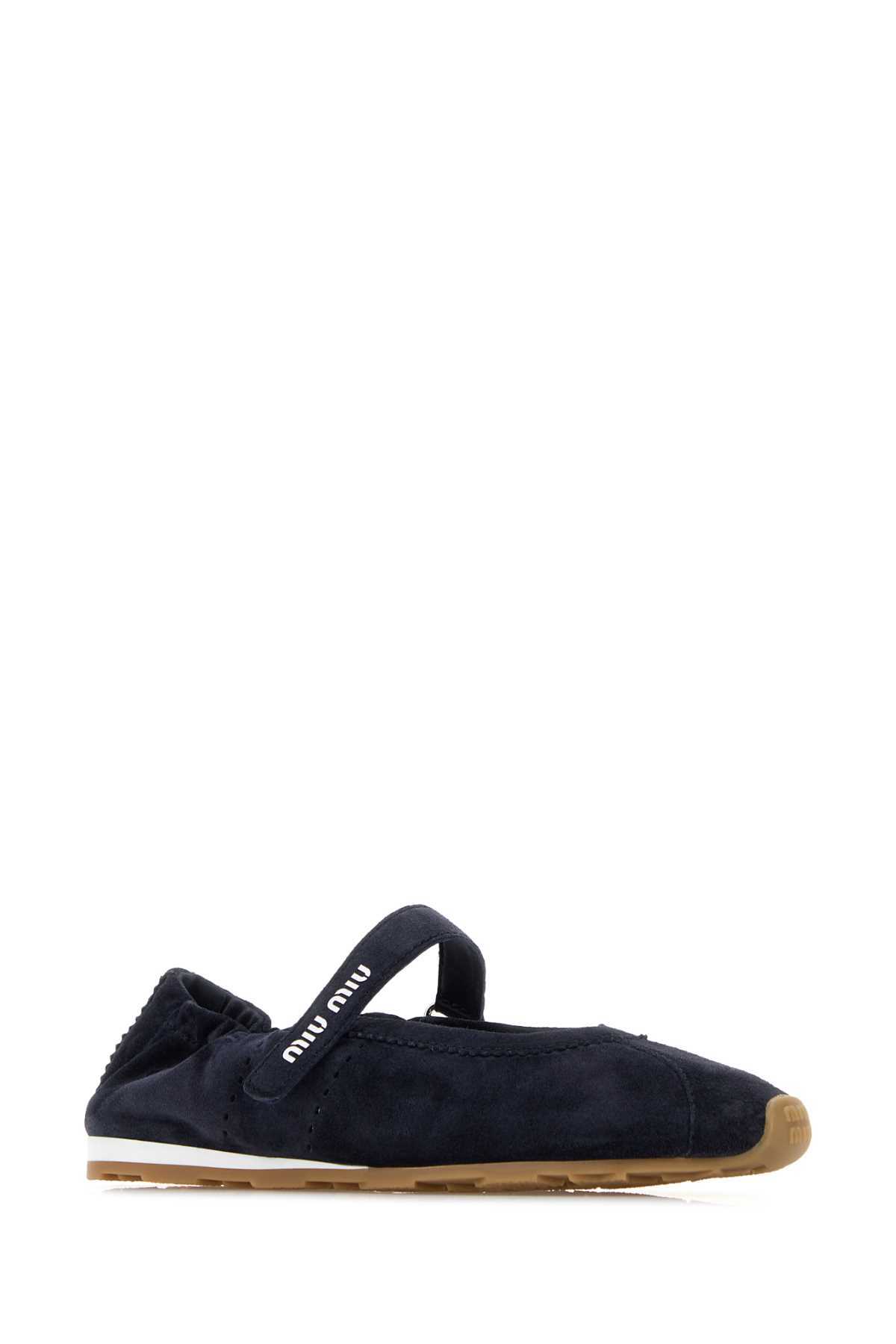 MIU MIU Midnight Blue Suede Ballerinas - Image 2 of 2