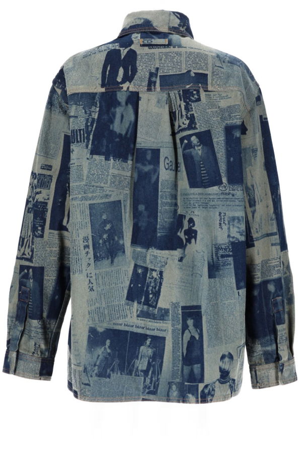 Jean Paul Gaultier Shirt With Newspaper Print Shirt - Denim