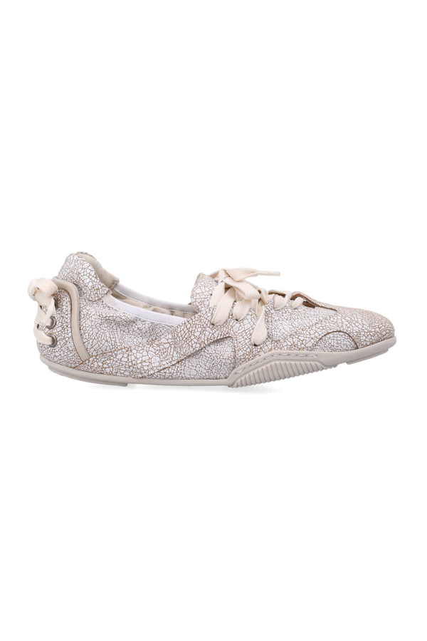 Acne Studios Lace-Up Leather Ballet Shoes - Off White