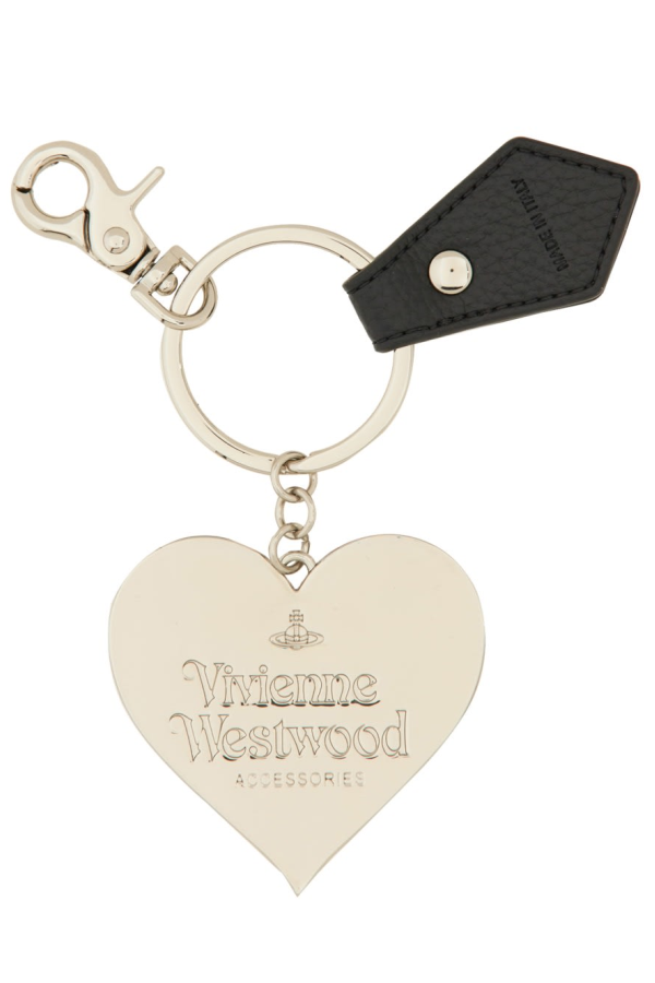 Vivienne Westwood Mirror Heart Keychain - Black