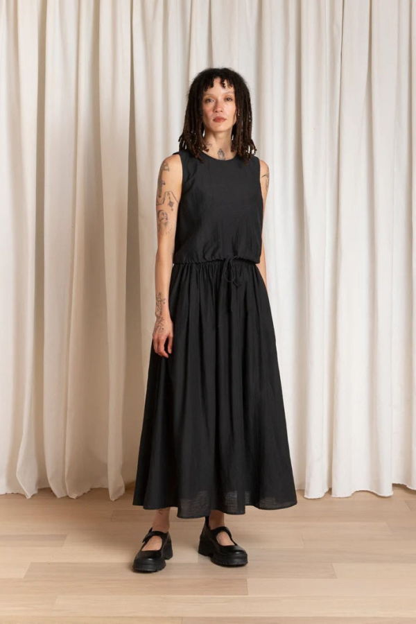 Ali Golden Drawstring Tank - Black