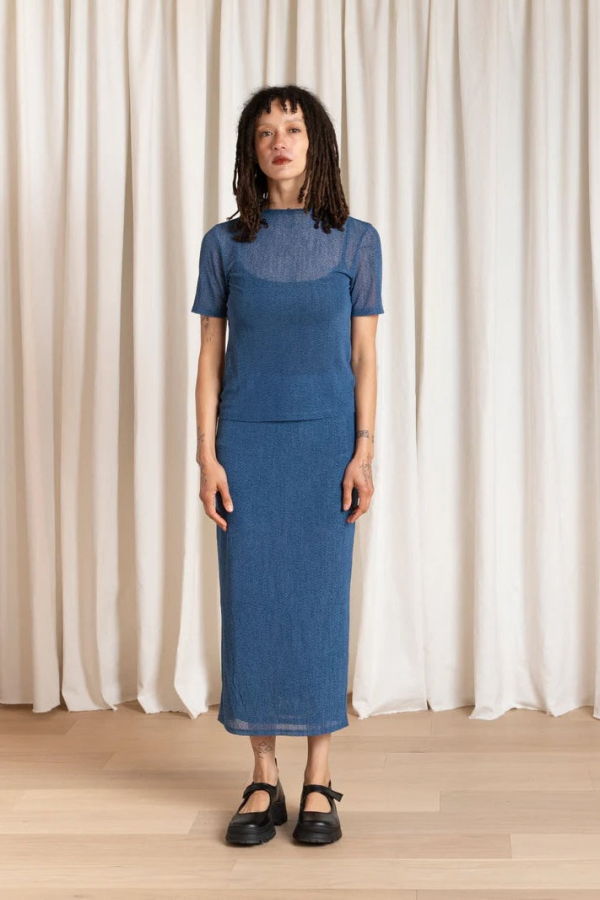 Ali Golden Mesh T-Shirt - Blue