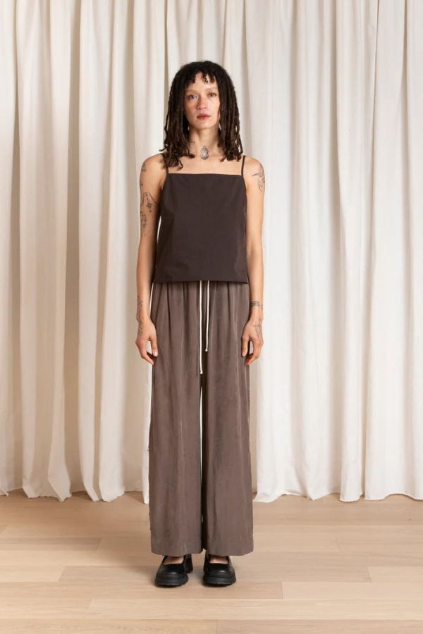Ali Golden Slip Top - Dark Brown