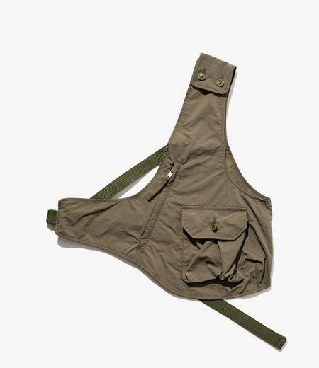 ✦ENGINEERED GARMENTS✦shoulder vest カーキ Engineered Garments Flight Satin Nylon Shoulder Vest - Olive