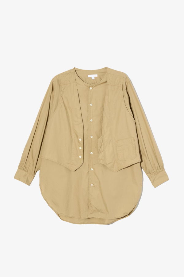 Engineered Garments Vari Shirt - Tan Superfine Poplin