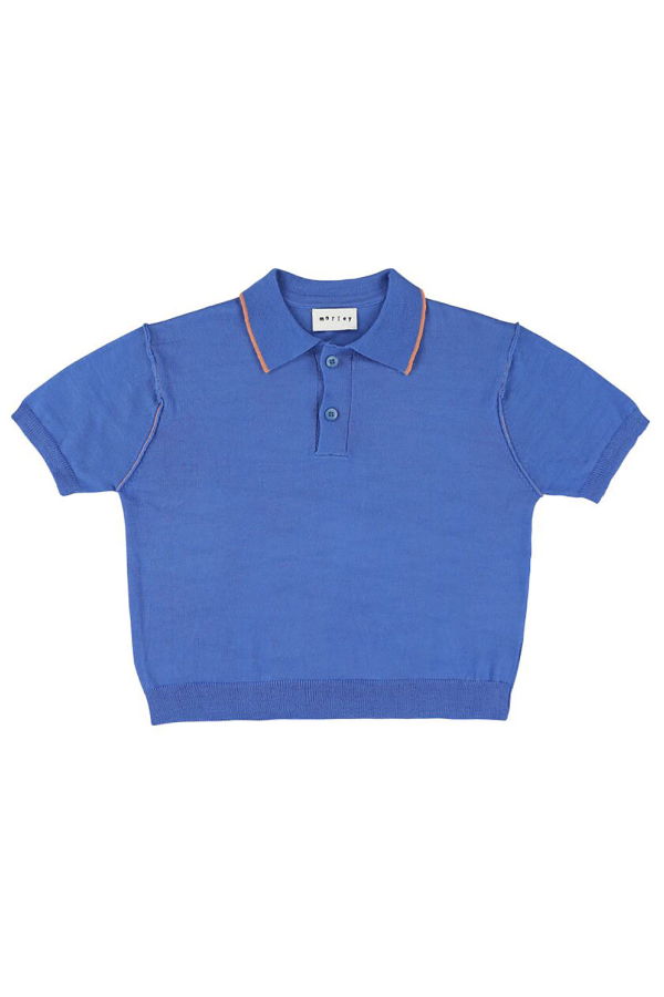 KIDS Morley Xalapa Knit Polo T-Shirt - Blue