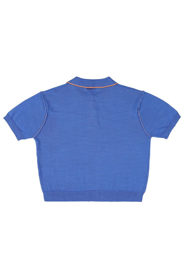 KIDS Morley Xalapa Knit Polo T-Shirt - Blue