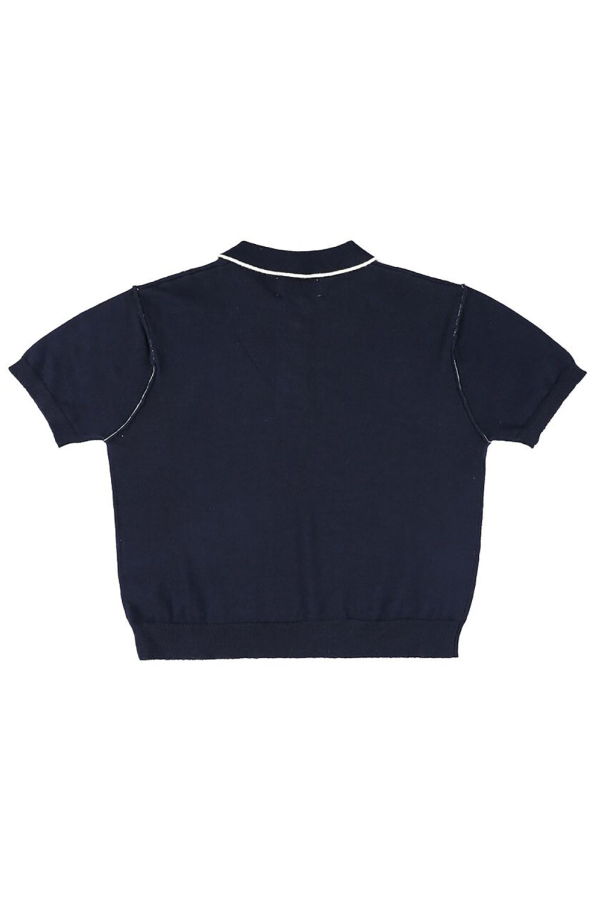 KIDS Morley Xalapa Knit Polo T-Shirt - Navy Blue