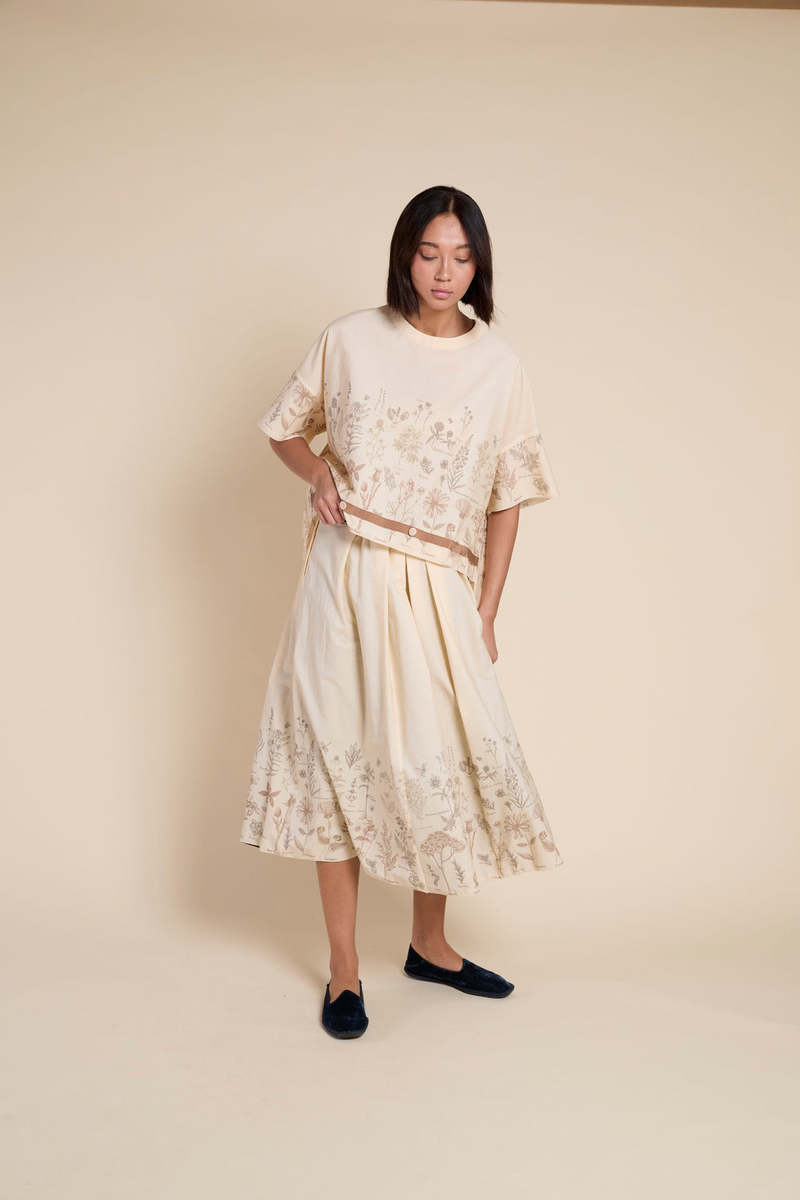 Francesca Marchisio Revcarre Printed Dress - Butter Herbarium Print