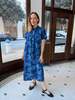 Happy French Gang Elise Indigo Print Libert by Ombre Claire Dress - Thumbnail 1