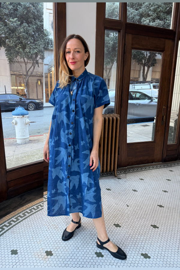 Happy French Gang Elise Indigo Print Libert by Ombre Claire Dress