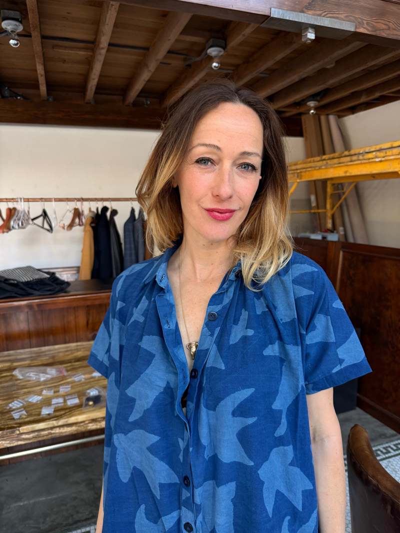 Happy French Gang Elise Indigo Print Libert by Ombre Claire Dress