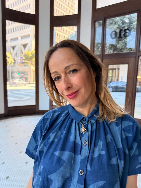 Happy French Gang Elise Indigo Print Libert by Ombre Claire Dress