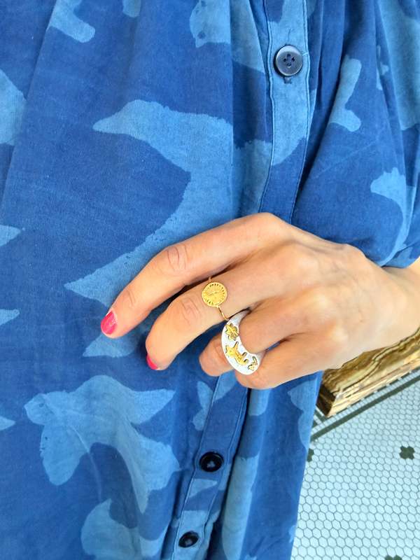 Happy French Gang Elise Indigo Print Libert by Ombre Claire Dress