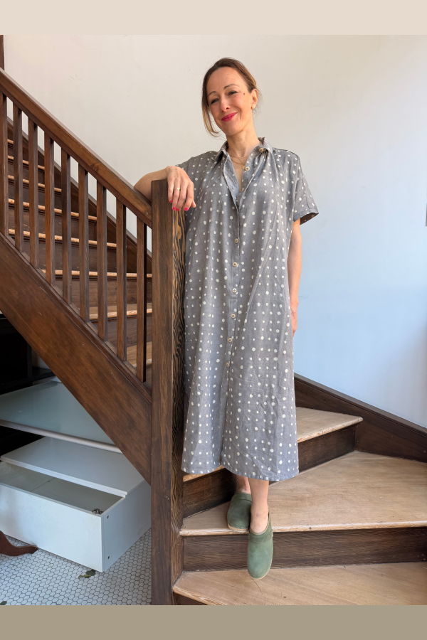 Happy French Gang Elise Grey Dots Dress