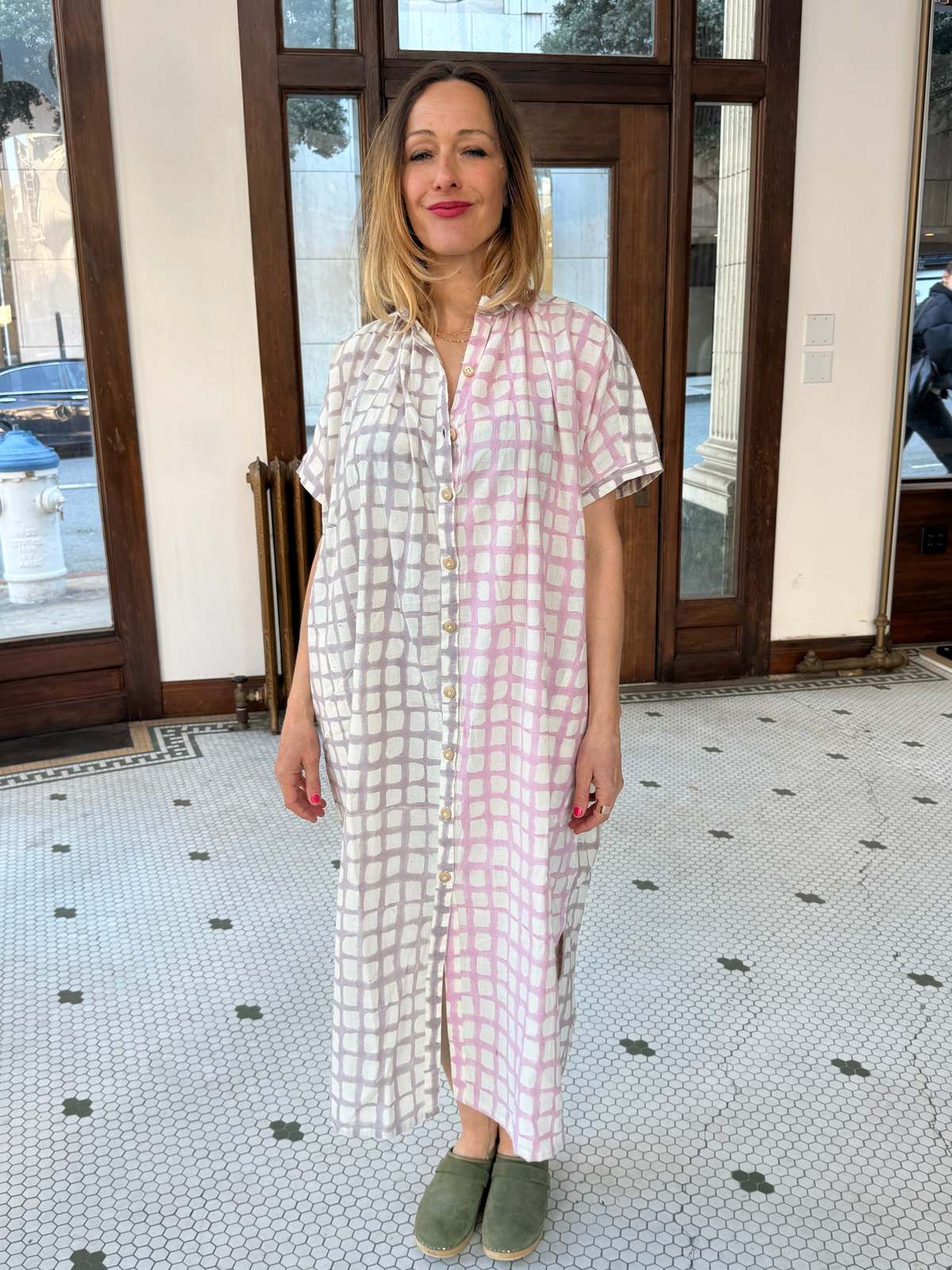 Happy French Gang Elise Night Blue and Pink Dress - Image 1 of 11