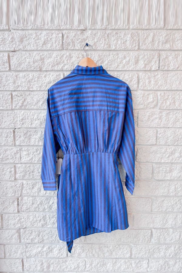 Apiece Apart Alessandra Mini Dress - Blue Pond Stripe