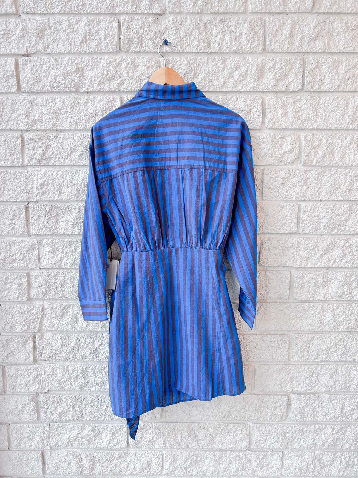 Apiece Apart Alessandra Mini Dress - Blue Pond Stripe - Image 2 of 4