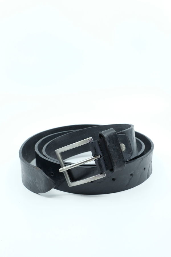 Edward Cuming Black Leather Stress Belt