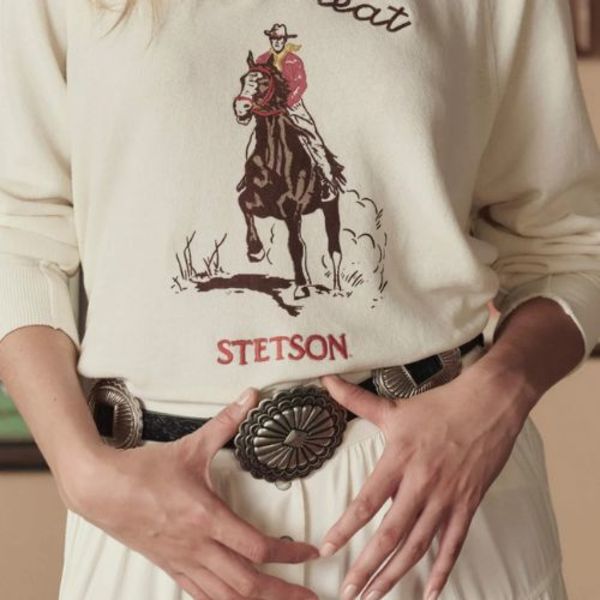 The Great. Tooled Leather Concho Belt - Black w/Silver