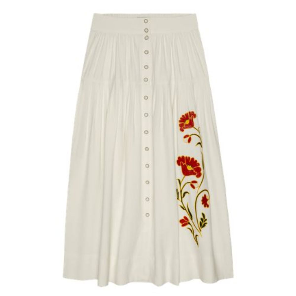 The Great. Western Embroidered Highland Skirt - Cream w/Chambray - Image 4 of 4