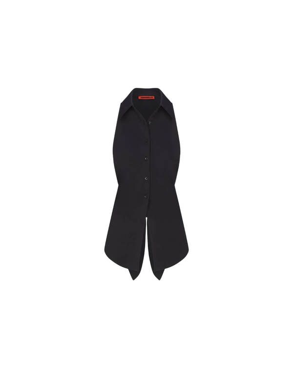 Simon Miller Loch Sleeveless Poplin Button Up Top - Black Simon Miller Loch Sleeveless Poplin Button Up Top - Black