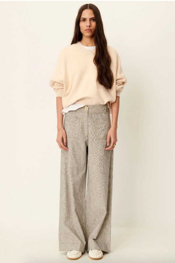 Sessun Manhatti Wide Pants - White/Black