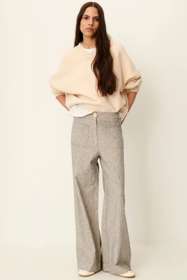 Sessun Manhatti Wide Pants - White/Black
