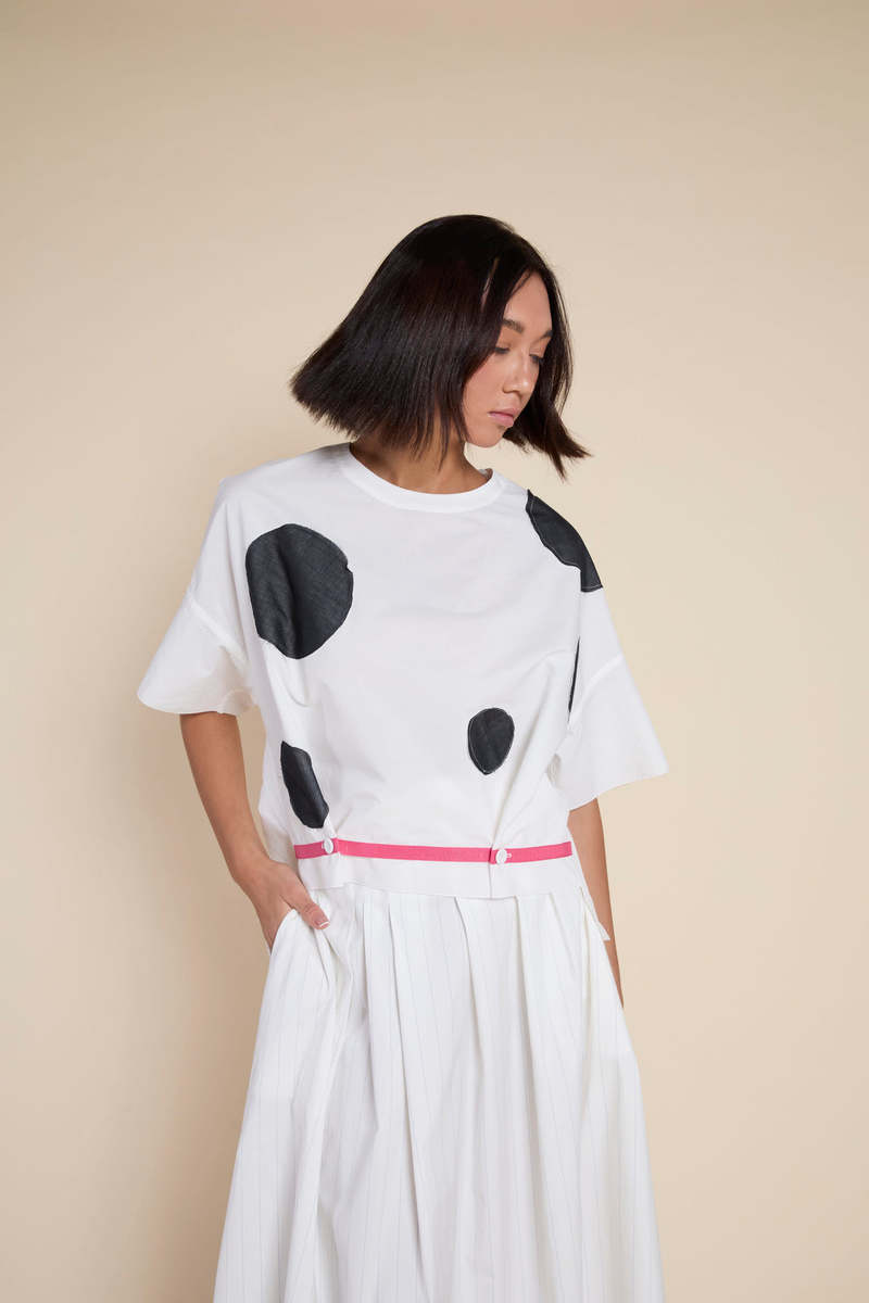 Francesca Marchisio Arrow Stripe Dress - Black