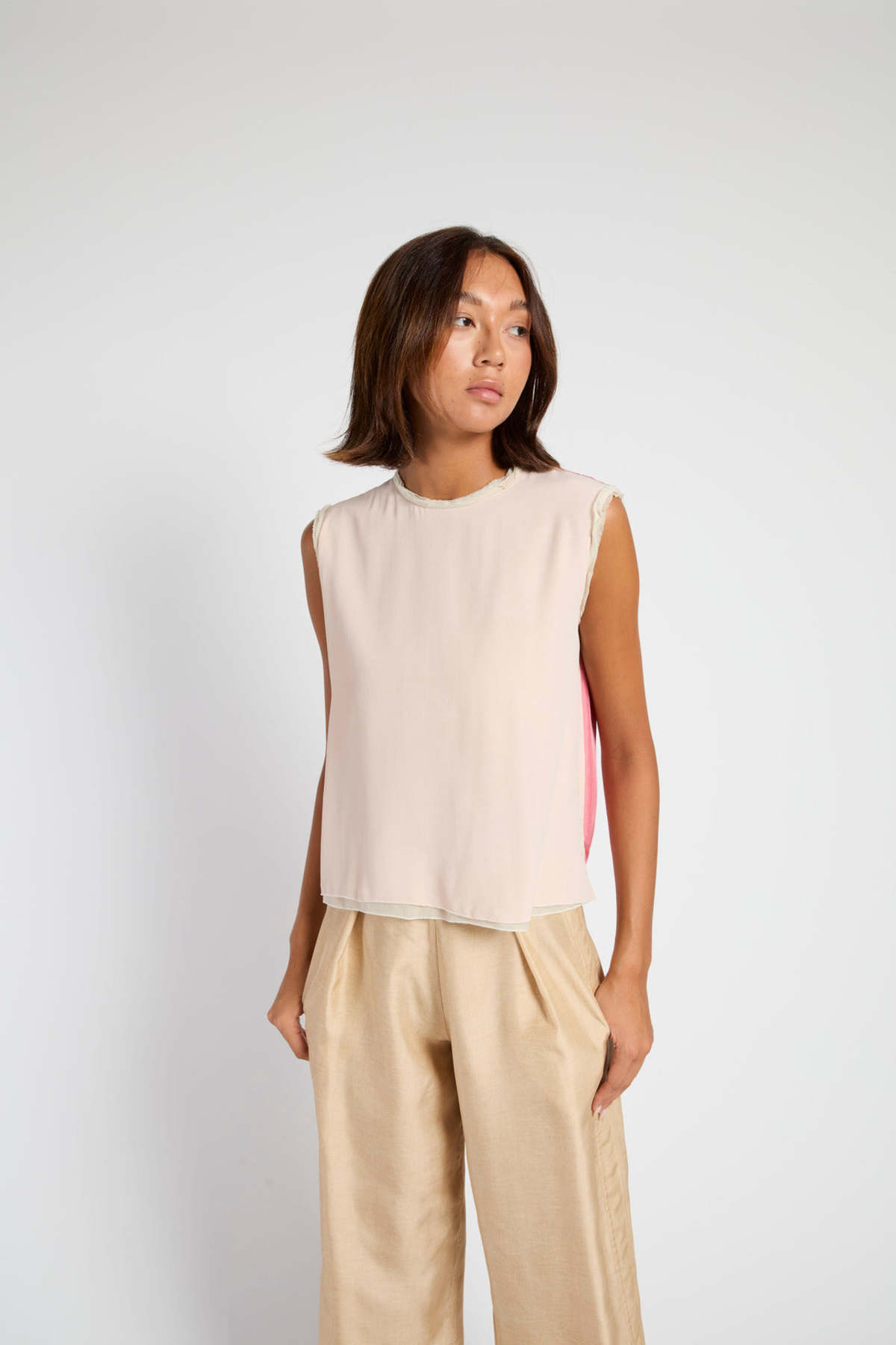 Francesca Marchisio Reversible Cotton Silk Top - Image 4 of 8