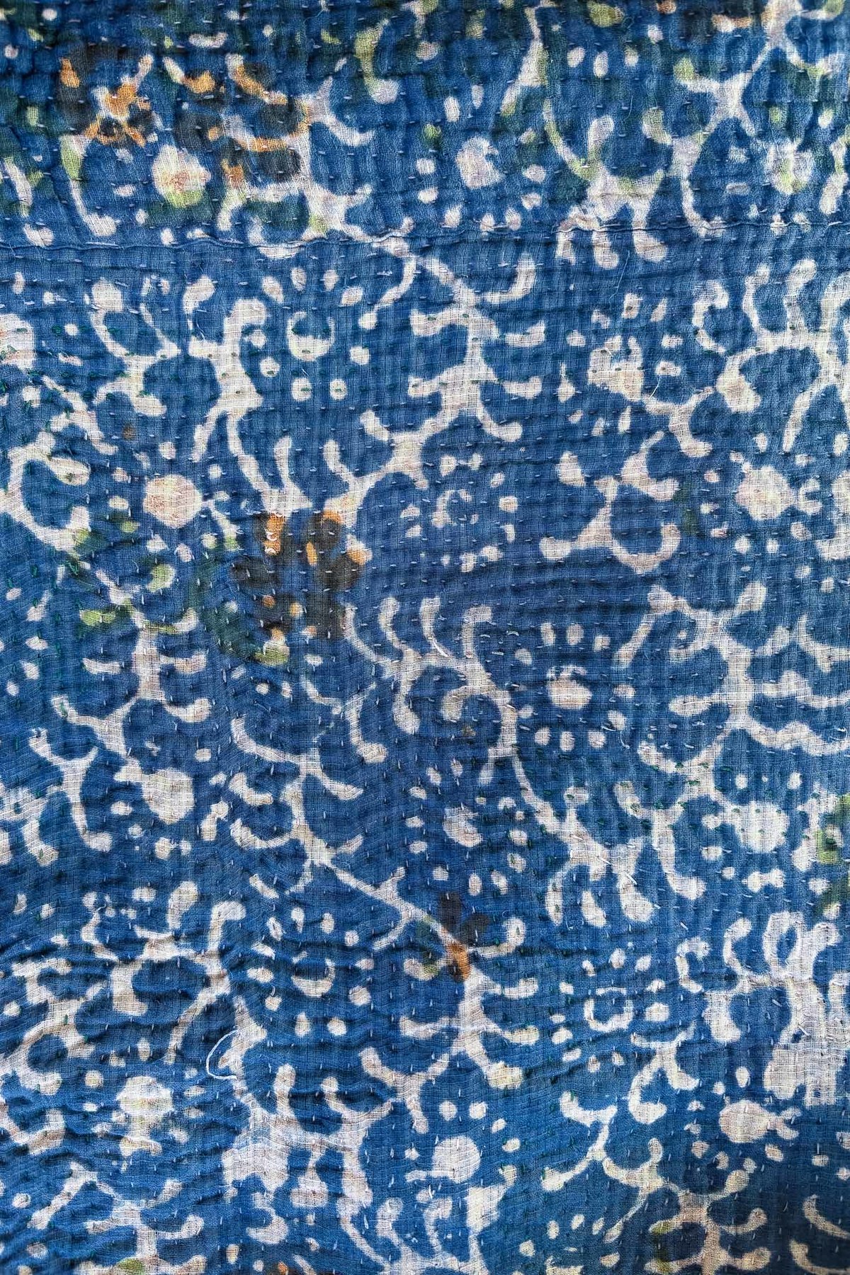 K&K Tabletops Indigo Kantha Reversible Design Blanket - Image 3 of 10