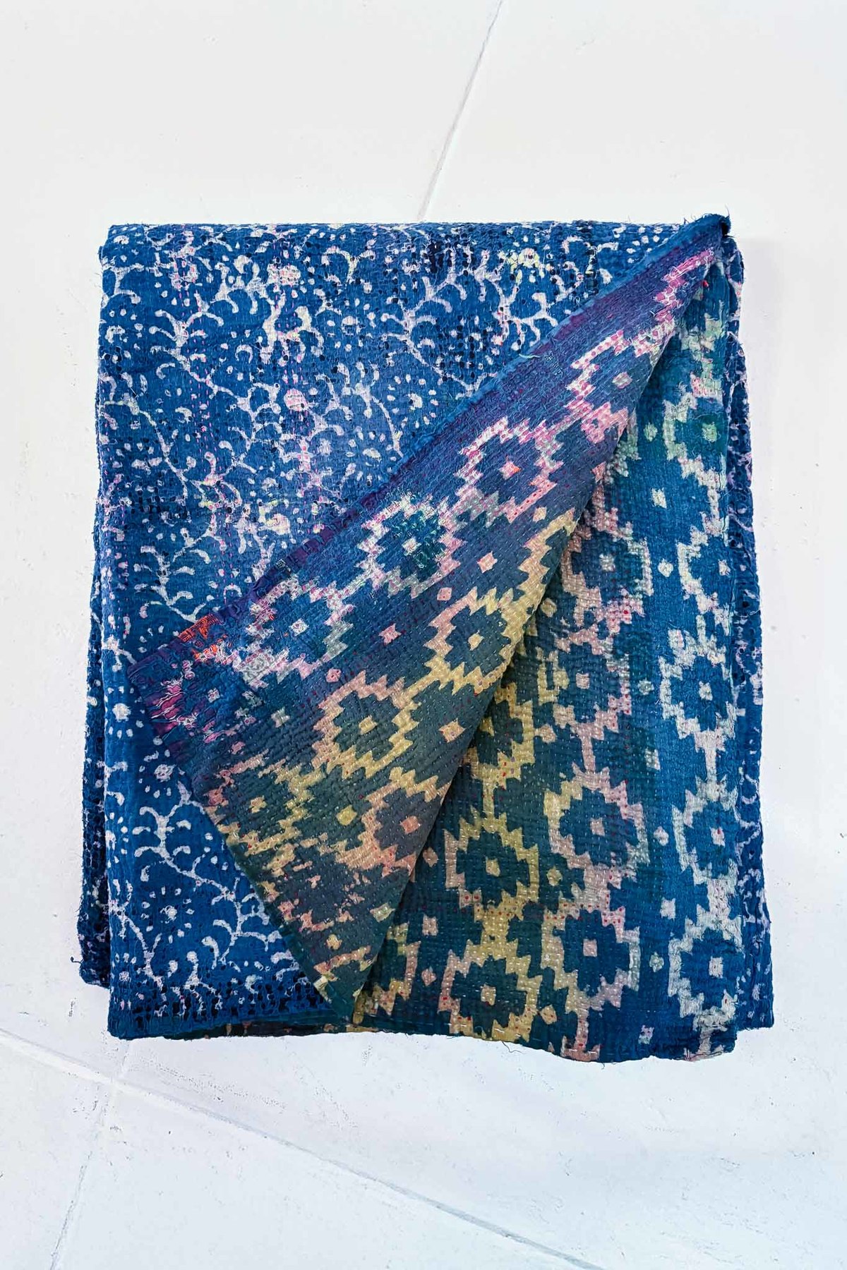 K&K Tabletops Indigo Kantha Reversible Design Blanket - Image 5 of 10