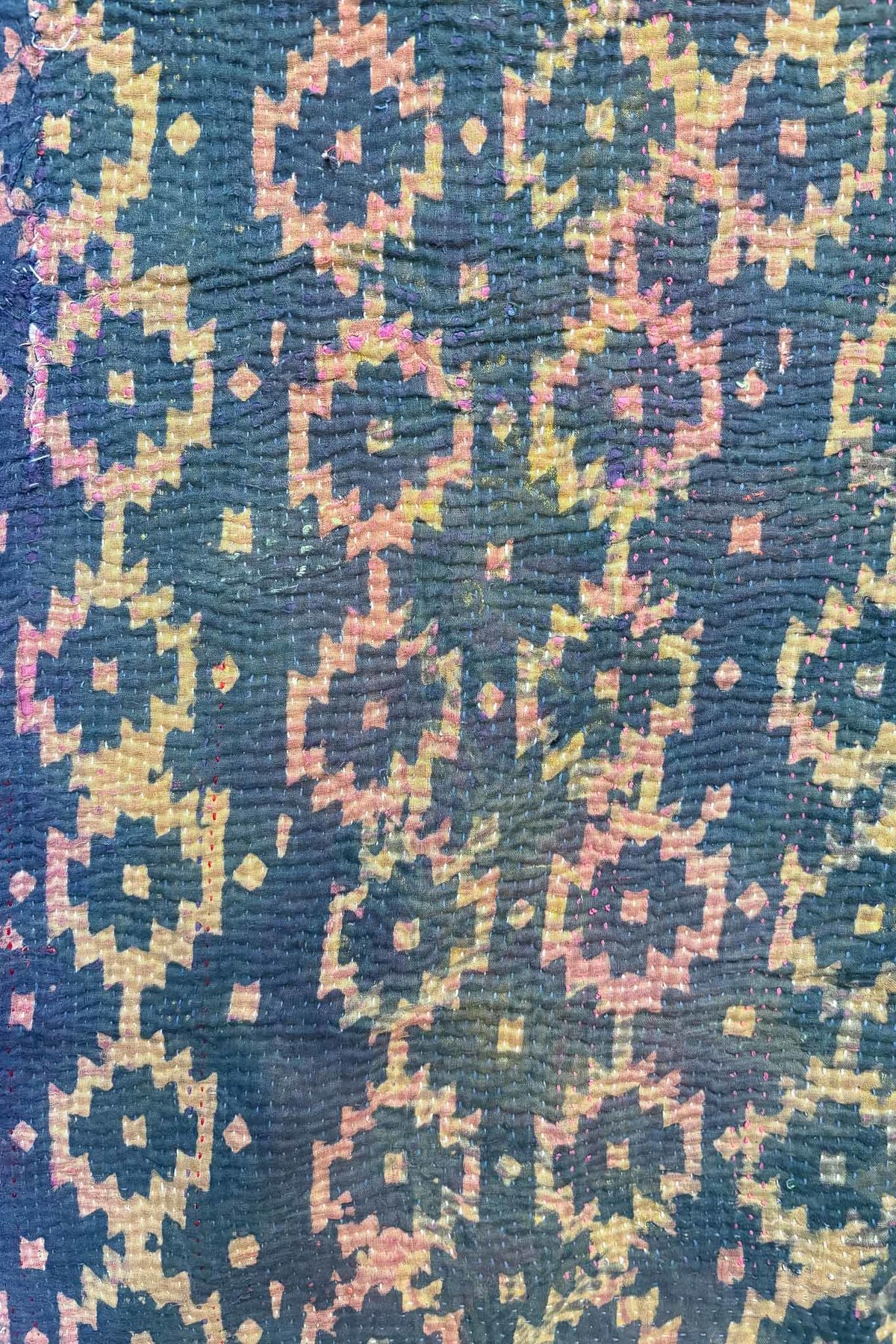 K&K Tabletops Indigo Kantha Reversible Design Blanket - Image 6 of 10