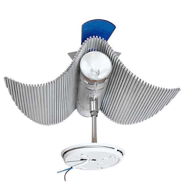 Ingo Maurer (Germany) Trybeca Wall Luminaire, Ribbed Aluminum Heat-Dissipation Panel with Dual Halogen