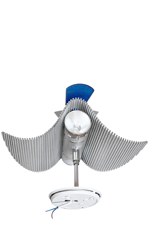 Ingo Maurer (Germany) Trybeca Wall Luminaire, Ribbed Aluminum Heat-Dissipation Panel with Dual Halogen